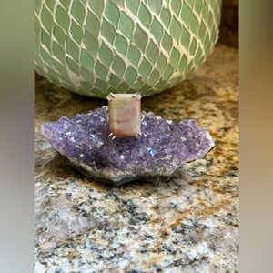 Hand Crafted Pink and White Stone Ring